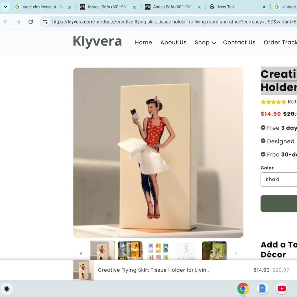 Women Flying Skirt Tissue Box "The Original Flying Skirt "
